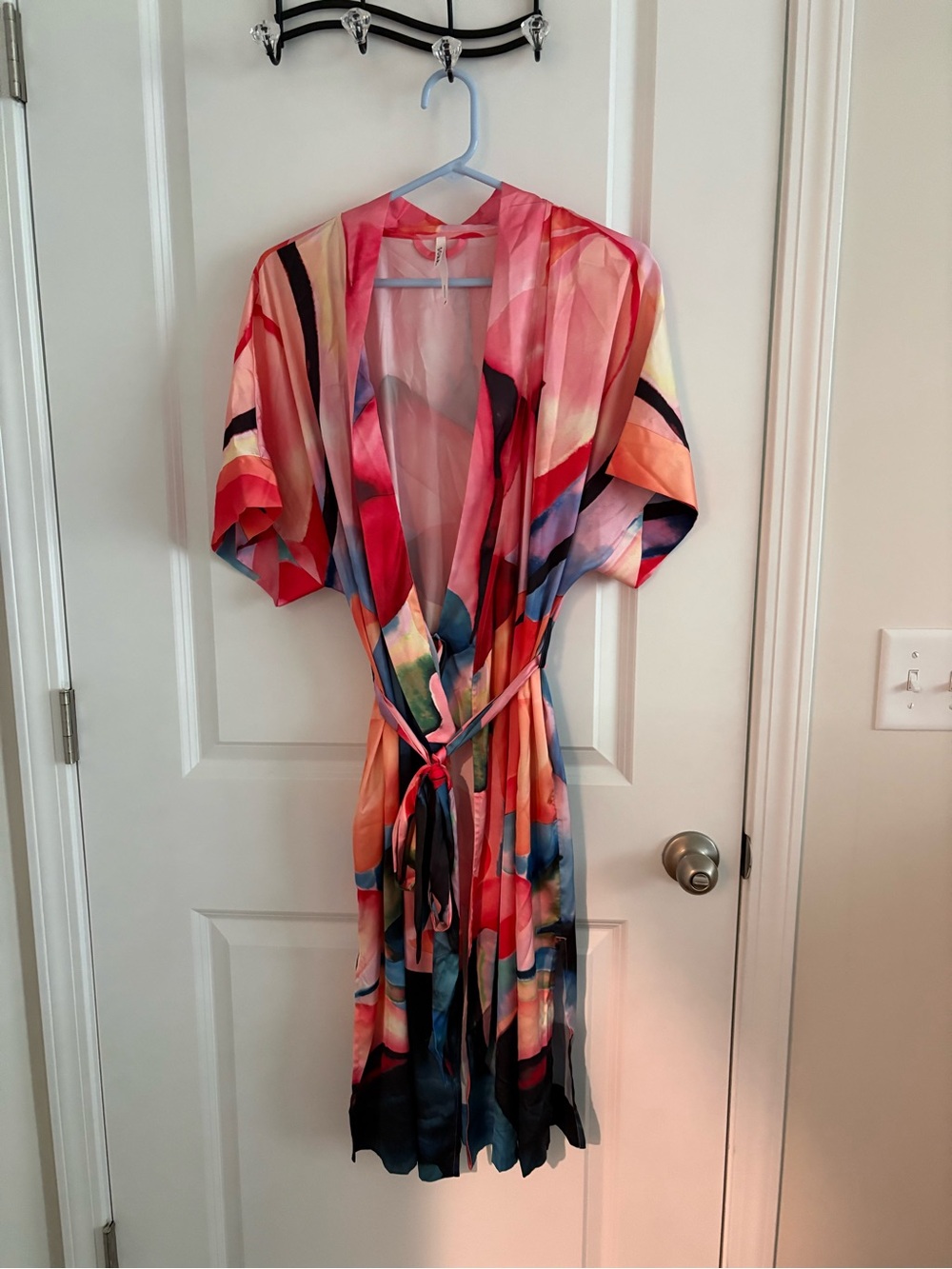 Soma Multicolor Abstract Robe - Pink, Coral, Navy